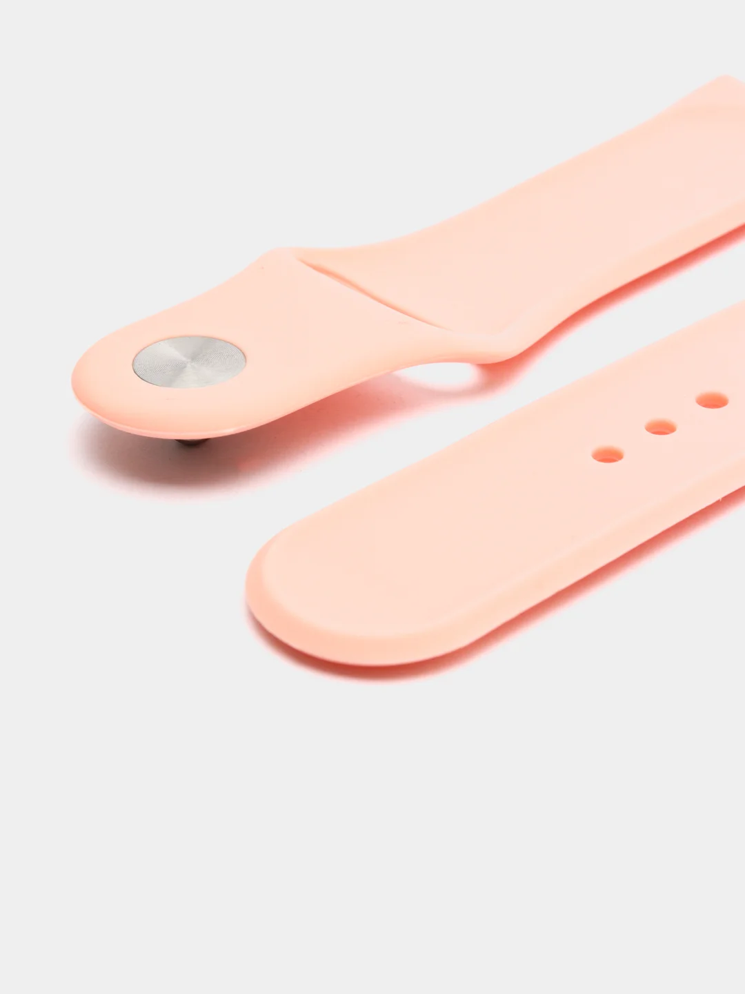 Розовый силиконовый ремешок для Xiaomi Amazfit Bip / Huawei / Haylou / Samsung, с кнопкой, 22 мм