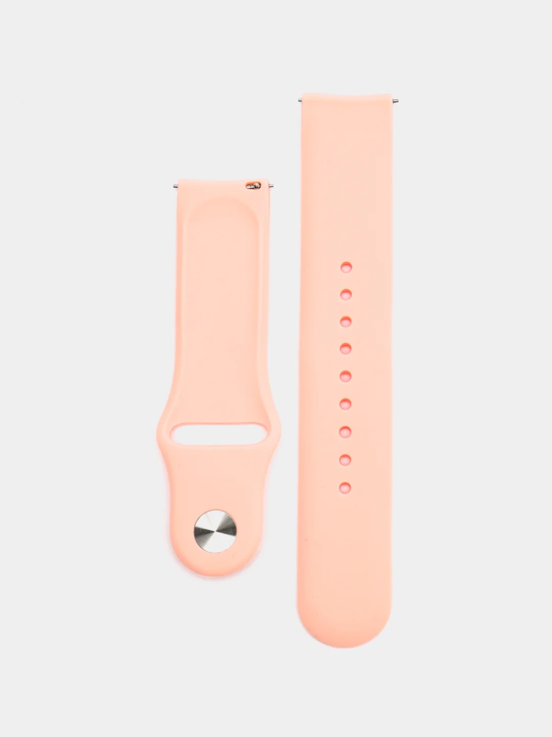 Розовый силиконовый ремешок для Xiaomi Amazfit Bip / Huawei / Haylou / Samsung, с кнопкой, 22 мм