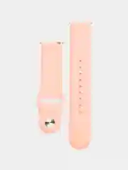 Розовый силиконовый ремешок для Xiaomi Amazfit Bip / Huawei / Haylou / Samsung, с кнопкой, 22 мм