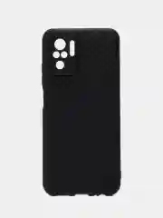 Черный чехол для Xiaomi Redmi Note 10, Redmi Note 10S, Poco M5s, Редми Нот 10 силиконовый, карбон
