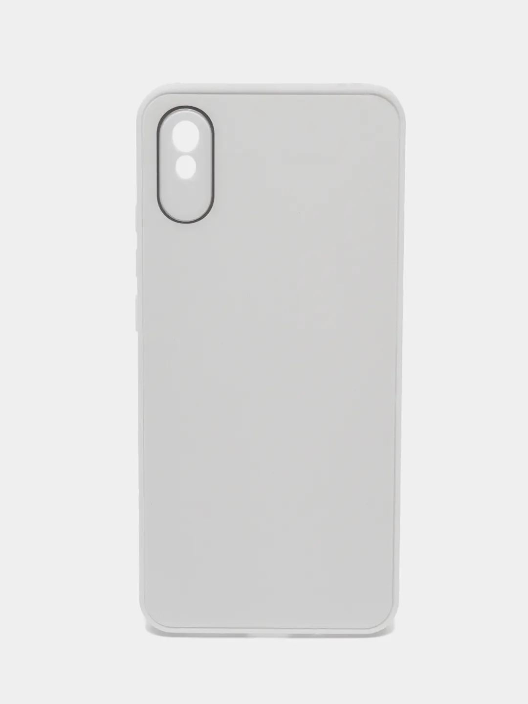 Белый чехол Xiaomi Redmi 9A, Сяоми Редми 9А пластиковый, под бархатное стекло