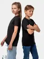 Черный футболка детская, однотонная, 100% хлопок