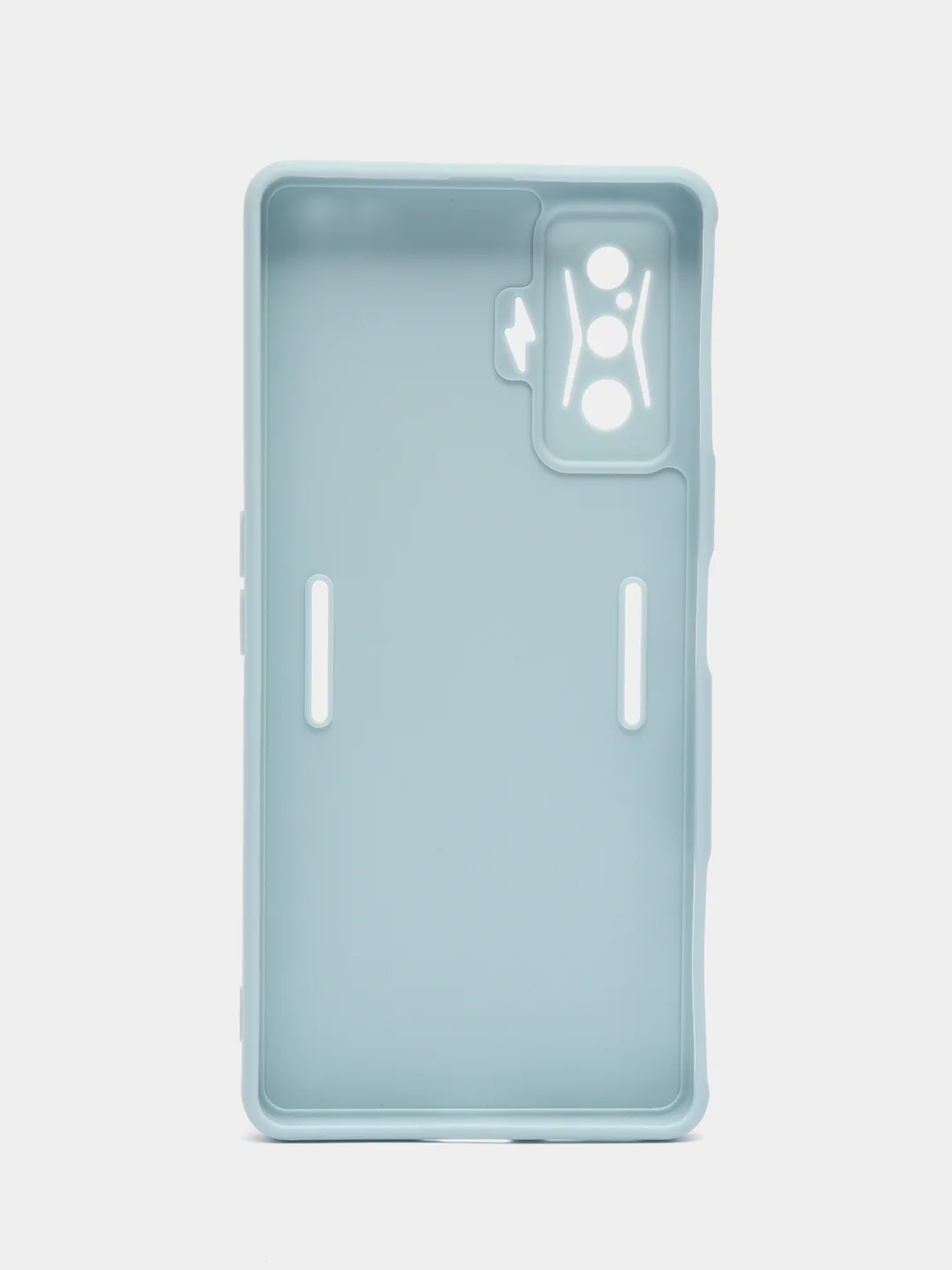 Светло-синий чехол для Xiaomi Poco F4 GT (Поко Ф4 Джити) силиконовый, черный, матовый, с защитой камеры