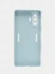 Светло-синий чехол для Xiaomi Poco F4 GT (Поко Ф4 Джити) силиконовый, черный, матовый, с защитой камеры