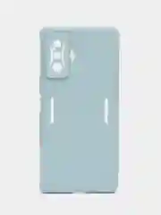 Светло-синий чехол для Xiaomi Poco F4 GT (Поко Ф4 Джити) силиконовый, черный, матовый, с защитой камеры