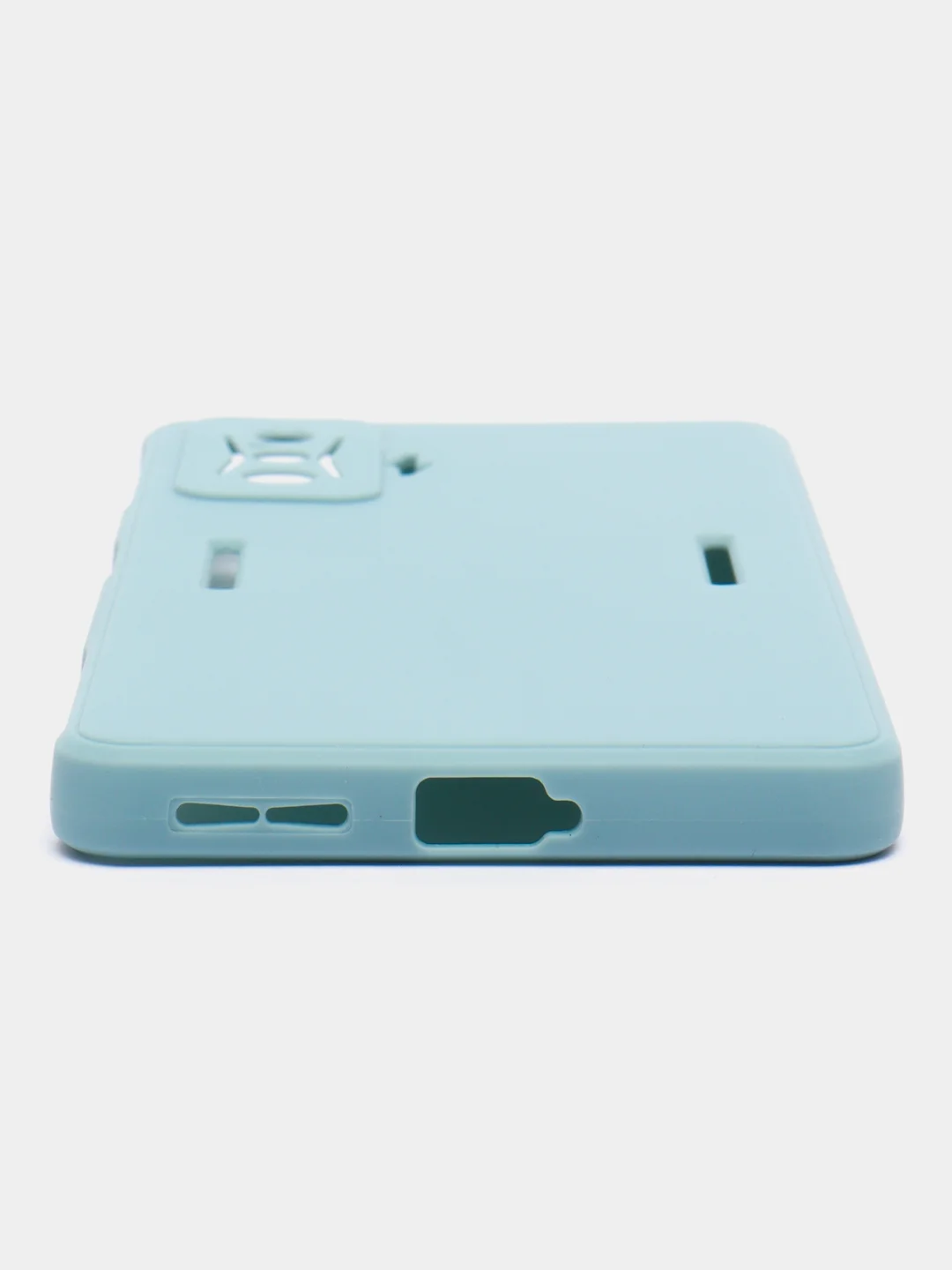 Светло-синий чехол для Xiaomi Poco F4 GT (Поко Ф4 Джити) силиконовый, черный, матовый, с защитой камеры