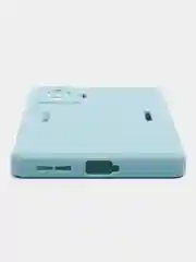 Светло-синий чехол для Xiaomi Poco F4 GT (Поко Ф4 Джити) силиконовый, черный, матовый, с защитой камеры