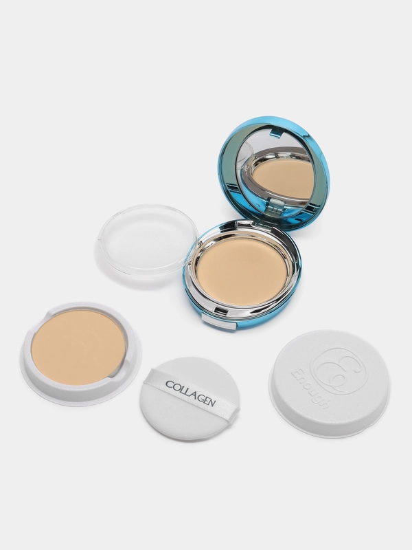 Enough / Увлажняющая пудра с коллагеном Collagen Hydro Moisture Two Way Cake SPF 25, тон 13 (светлый беж), 13 гр.