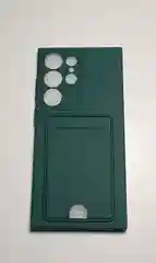 Бирюзовый чехол для SAMSUNG S23 ULTRA с карманом для пластиковой карты