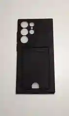 Черный чехол для SAMSUNG S23 ULTRA с карманом для пластиковой карты