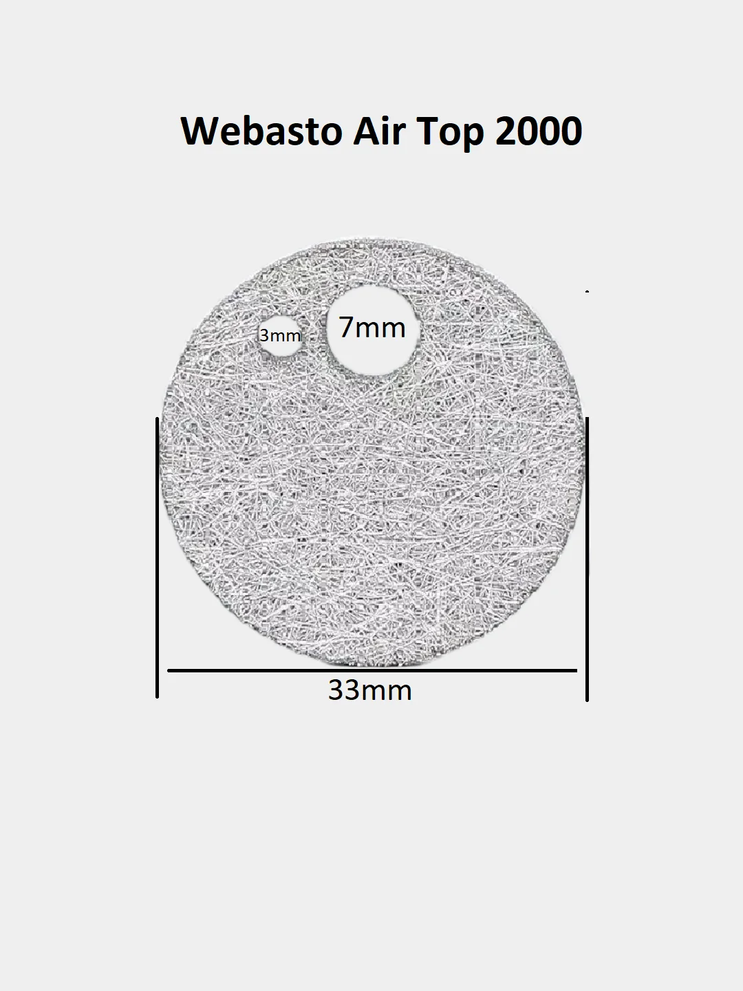 Черный сетка для автономного отопителя Webasto Air Top 2000/2000ST & 2000STC/3500, 5000