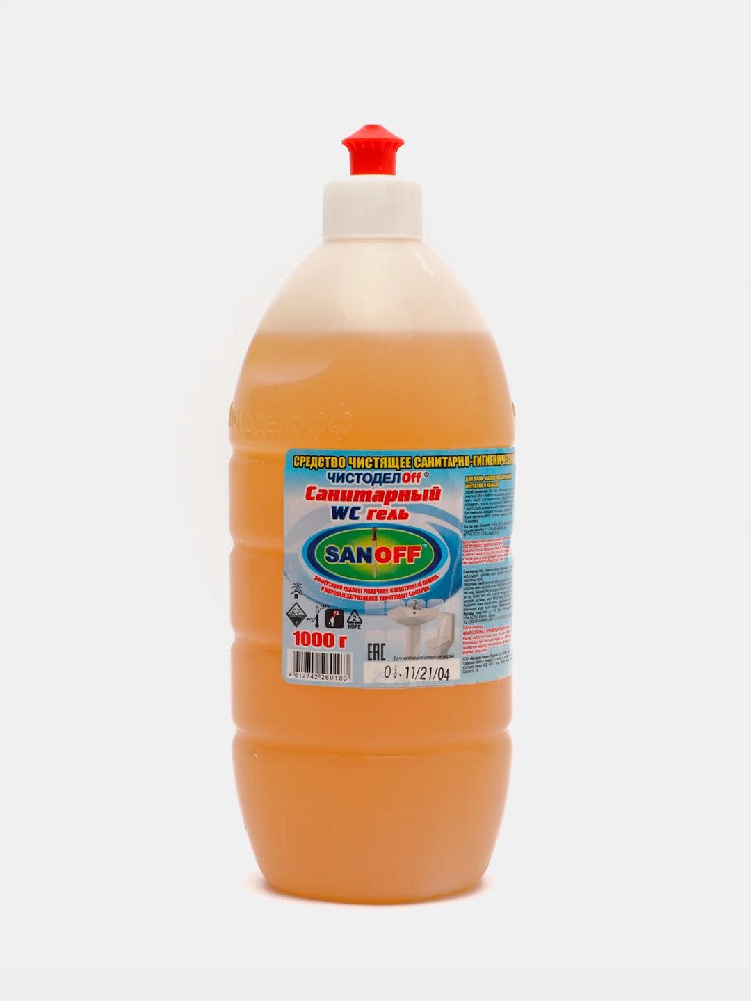 Санитарный Гель WC "SANOFF" 1л, 1,3,4шт