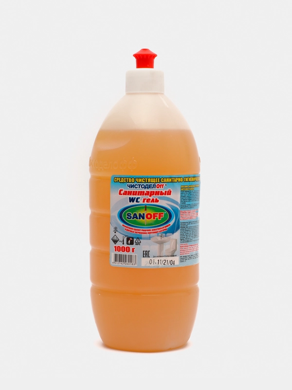 Санитарный Гель WC "SANOFF" 1л, 1,3,4шт