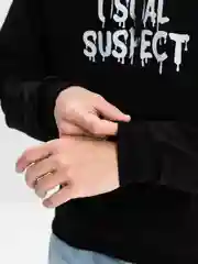 Черный худи мужской, тонкий, оверсайз