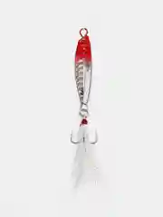 Серебряный блесна на судака тройным крючком и перьями 20г/блесна незацепляйка