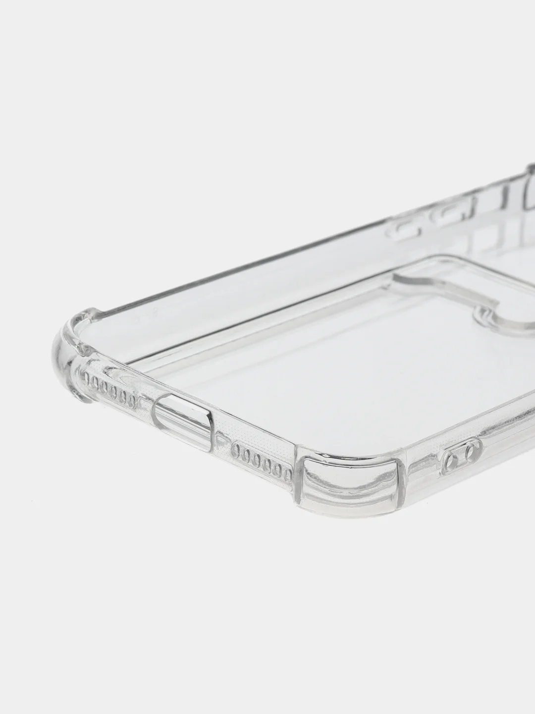 Голубой чехол для iPhone 11/12/13/14/Pro/Max/XR/7/8 прозрачный с отделом-карманом отсеком для карт