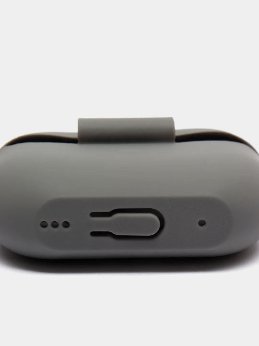 Тёмно-серый чехол для наушников Apple AirPods Pro 2 силиконовый с карабином