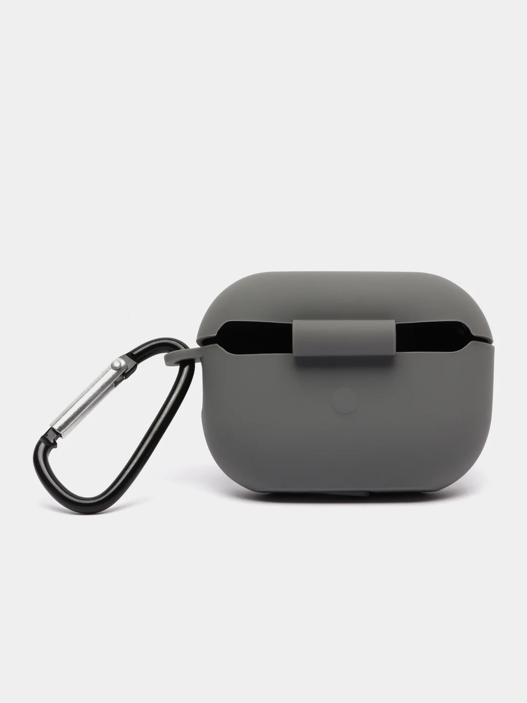 Тёмно-серый чехол для наушников Apple AirPods Pro 2 силиконовый с карабином