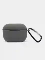 Тёмно-серый чехол для наушников Apple AirPods Pro 2 силиконовый с карабином