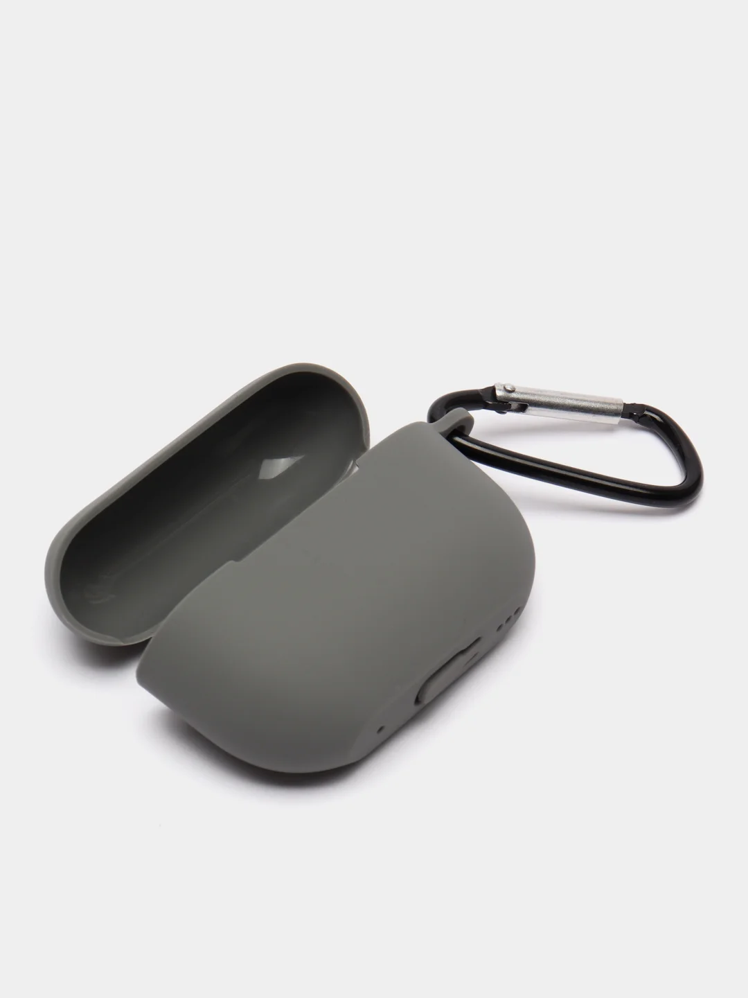 Тёмно-серый чехол для наушников Apple AirPods Pro 2 силиконовый с карабином