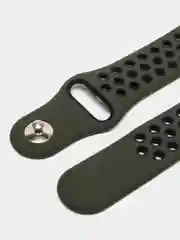 Зелёный хаки силиконовый ремешок для Xiaomi Amazfit Bip, Huawei, Haylou, Samsung, 20 мм, с кнопкой