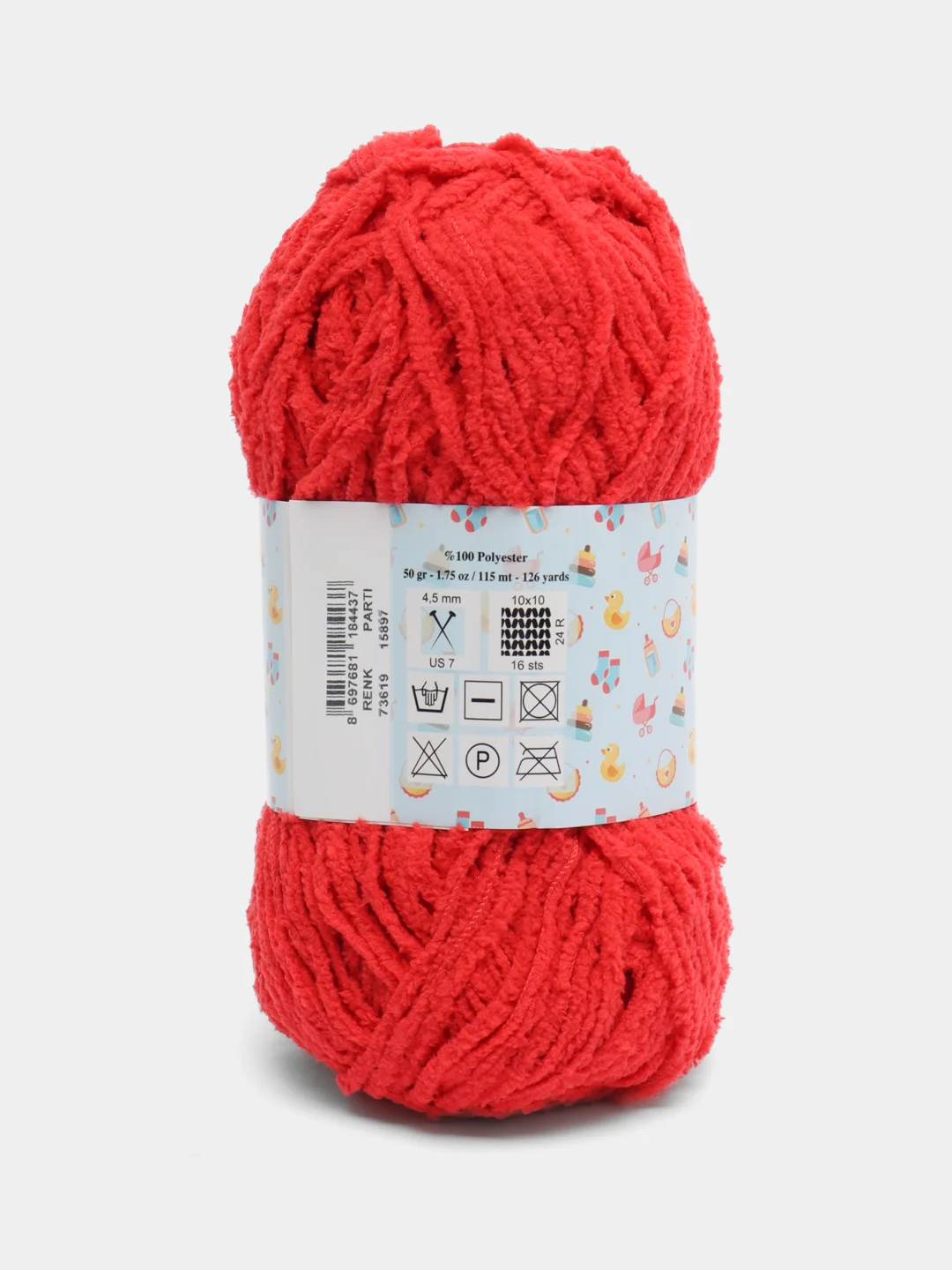 Красный пряжа плюшевая Himalaya "Baby Soft", 100% полиэстер, 115 м, 50 г