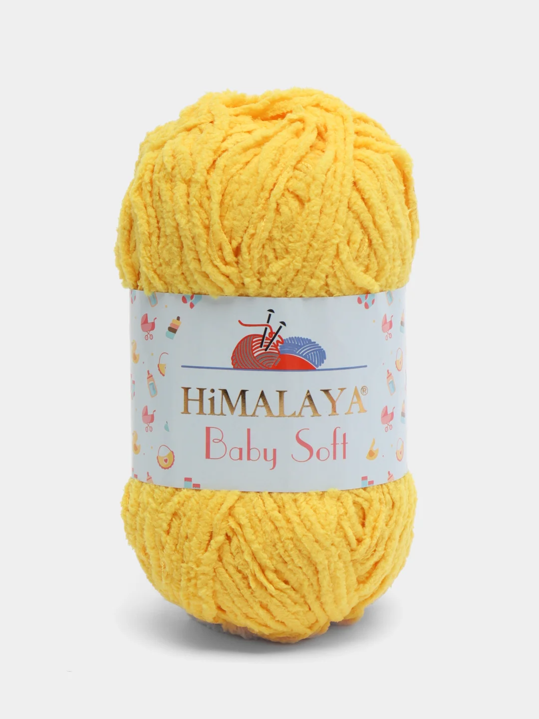 Желтый пряжа плюшевая Himalaya "Baby Soft", 100% полиэстер, 115 м, 50 г