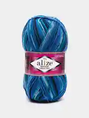 Синий пряжа носочная Alize Superwash Comfort Socks, 75% шерсть 25% полиамид, 100 г, 420 м