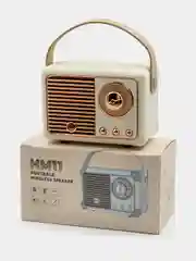 Белый колонка блютуз портативная "Ретро радио", Fm, USB, Bluetooth