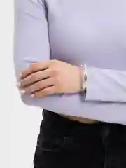 Серебряный браслет женский, регулируемый