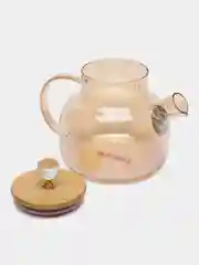 Медный чайник заварочный, стеклянный, с бамбуковой крышкой, 1000 мл