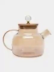 Медный чайник заварочный, стеклянный, с бамбуковой крышкой, 1000 мл