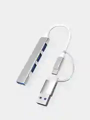 Серый usb hub концентратор универсальный usb 3.0 type-c 4 в 1