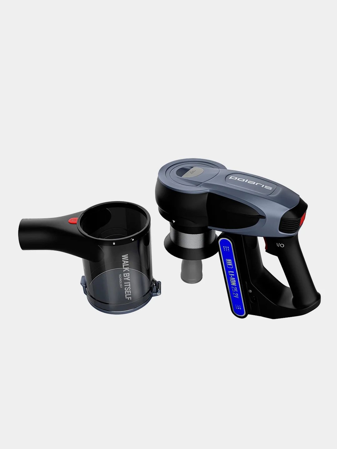 Беспроводной пылесос Polaris PVCS 7090 HandStick PRO Aqua, жемчужно-серый
