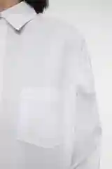 Белый рубашка женская Befree, oversize, хлопковая, с нагрудным карманом