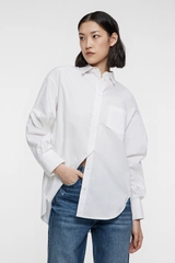 Рубашка женская Befree, oversize, хлопковая, с нагрудным карманом