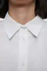 Белый рубашка женская Befree, oversize, хлопковая, с нагрудным карманом