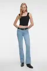 Индиго джинсы bootcut расклешенные с кожаным ремнем женские Befree