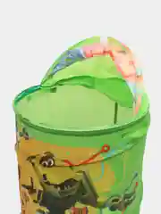 Зеленый складная корзина для игрушек и белья с закрывающейся крышкой
