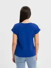 Синий футболка женская, оверсайз, базовая, однотонная