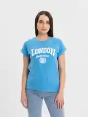 Голубой женская футболка