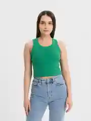 Лесной зеленый топ женский, базовый, однотонный
