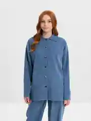 Синий костюм женский брючный, вельвет