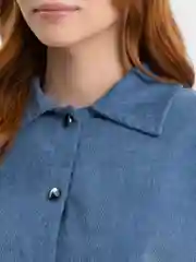Синий костюм женский брючный, вельвет