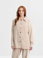 Бежевый костюм женский брючный, вельвет