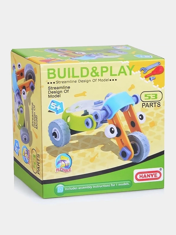 Конструктор - "Build & Play. Мотоцикл", 53 детали