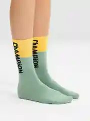 Желтый носки женские, высокие, с принтом, плотные