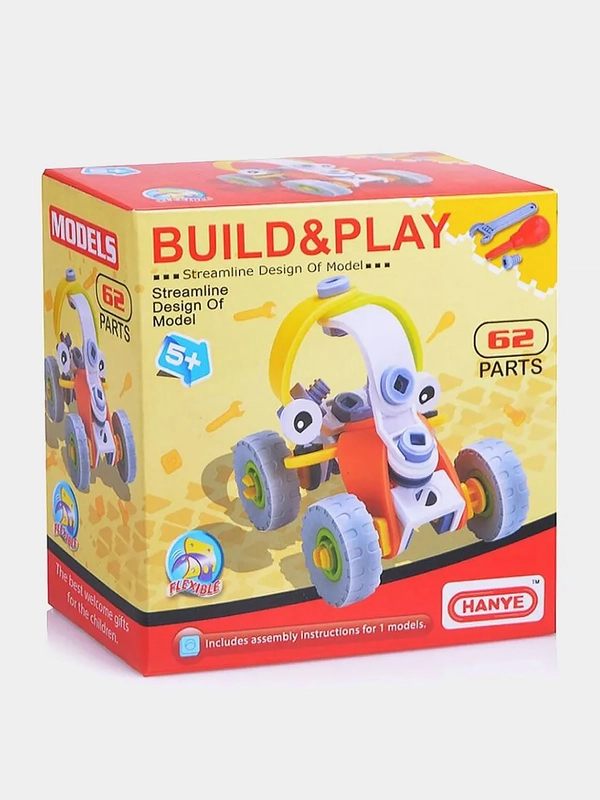 Конструктор - "Build & Play. Электрокар", 62 детали
