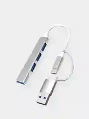 Серебряный usb hub концентратор универсальный usb 3.0 type-c 4 в 1