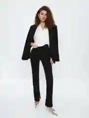 Бежевый меланж блузка с вырезом женская Zarina укороченная